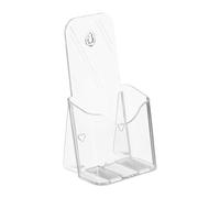 Relaxdays Expositor Folletos Pared o Mesa, Portafolletos, Flyers DIN Largo, Acrílico, 1 Ud, 20x11x8,5 cm, Transparente