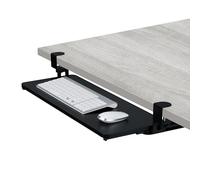 Relaxdays Extensor Escritorio, 65x24 cm, Plegable, con Pinzas, Bandeja Teclado Ergonómica, Efecto Madera, Moderno, Negro, 65 x 24 cm