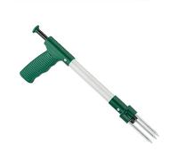 Relaxdays Extractor de Malas Hierbas, Escarificador Mecanismo Expulsión 37 cm, Verde/Plata