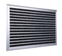 Relaxdays Felpudo aluminio negro,plata