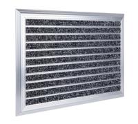 Relaxdays Felpudo aluminio negro,plata