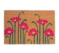Relaxdays Felpudo Coco Amapola, 60x40 cm, Multicolor