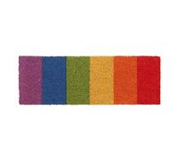 Relaxdays Felpudo Coco, Arcoíris, 75 x 25 cm, Alfombrilla Puerta Entrada, Resistente, Interior y Exterior, Multicolor