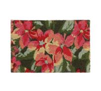 Relaxdays Felpudo Fibra de Coco, Tapete Puerta, con Flores, 40x60cm, Resistente a Intemperie, Antideslizante, Multicolor