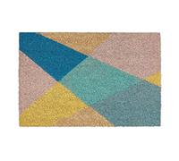 Relaxdays Felpudo Coco, Diseño Geométrico, Antideslizante, 60x40 cm, Alfombrilla Puerta Interior y Exterior, Multicolor
