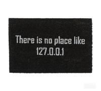 Relaxdays Felpudo coco geek 127.0.0.1 blanco,negro