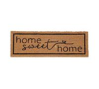 Relaxdays Felpudo Coco, Home Sweet Home, 75 x 25 cm, Interior y Exterior, Alfombra Puerta Antideslizante, Natural/Negro