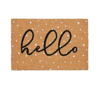 Relaxdays Felpudo Coco, Mensaje Hello, 60x40 cm, Resistente, Interior y Exterior, Tapete Antideslizante, Multicolor