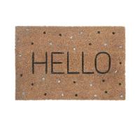 Relaxdays Felpudo Coco, Palabra Hello y Puntos, Alfombrilla Entrada, 40 x 60 cm, Interiores y Exteriores, Multicolor