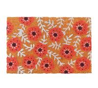 Relaxdays Felpudo coco plantas 60x40 cm blanco,marrón claro,rojo
