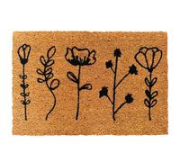 Relaxdays Felpudo coco plantas 60x40 cm marrón claro,negro