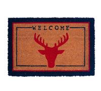 Relaxdays Felpudo Coco Welcome, 60 x 40 cm, Antideslizante, Resistente a la Intemperie, Interior y Exterior, Multicolor