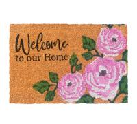 Relaxdays Felpudo Coco Welcome 60x40 cm, Antideslizante, Multicolor | Resistente a la intemperie, interior/exterior