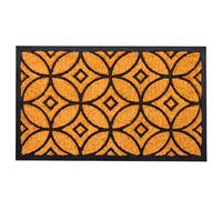 Relaxdays Felpudo coco y goma, 75x45 cm marrón claro,negro
