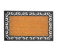 Relaxdays Felpudo coco y goma, 75x45 cm marrón claro,negro