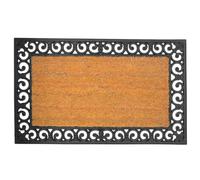Relaxdays Felpudo coco y goma, 75x45 cm marrón claro,negro