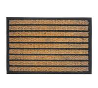 Relaxdays Felpudo de coco y PVC, 60x40 cm marrón claro,negro