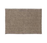 Relaxdays Felpudo con Estampado de Zigzag, Yute, Negro y Beige, 60 x 40 cm