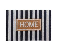Relaxdays Felpudo de Coco, 60 x 40 cm, Antideslizante, Impermeable, Felpudo para Interior y Exterior, Negro/Blanco