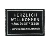 Relaxdays Felpudo de coco con frase 60 x 40 cm blanco,negro
