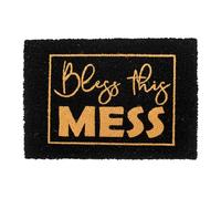 Relaxdays Felpudo de Coco 60 x 40 cm, Antideslizante, Resistente a la Intemperie, para Interior y Exterior, Color Negro