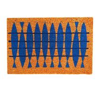 Relaxdays Felpudo de coco, 60 x 40 cm azul,marrón claro,negro
