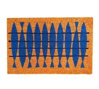 Relaxdays Felpudo de coco, 60 x 40 cm azul,marrón claro,negro