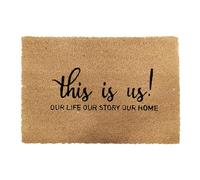 Relaxdays Felpudo de Coco, Antideslizante e Impermeable, 60x40 cm, Natural, para Interiores y Exteriores