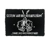 Relaxdays Felpudo de Coco Antideslizante Resistente para Interior y Exterior 60 x 40 cm Negro