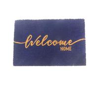 Relaxdays Felpudo de Coco, Bienvenido a Casa, 60 x 40 cm, Antideslizante, Impermeable, Azul