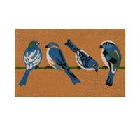 Relaxdays Felpudo de coco con animales, 60x40 cm blanco,azul,marrón claro