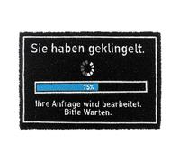 Relaxdays Felpudo de coco con frase 60 x 40 cm blanco,azul,negro