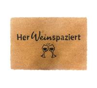 Relaxdays Felpudo de coco con frase 60 x 40 cm blanco,marrón claro,negro