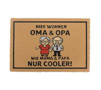 Relaxdays Felpudo de coco con frase 60 x 40 cm marrón claro,rojo,negro