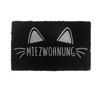 Relaxdays Felpudo de coco con mascotas 60 x 40 cm blanco,negro