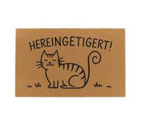 Relaxdays Felpudo de coco con mascotas 60 x 40 cm marrón claro,negro