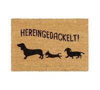 Relaxdays Felpudo de coco con mensaje en alemán marrón claro,negro