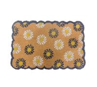 Relaxdays Felpudo de Coco, diseño Floral, 60 x 40 cm, Antideslizante, Resistente a la Intemperie, Multicolor