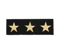 Relaxdays Felpudo de coco estrellas estrecho marrón claro,negro