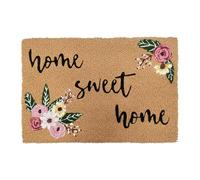 Relaxdays Felpudo de Coco Home Sweet Home Antideslizante e Impermeable 60 x 40 cm Colorido