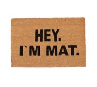 Relaxdays Felpudo Exterior Antideslizante «I'm Mat», Fibra de Coco-PVC, Marrón-Negro, 40 x 60 cm