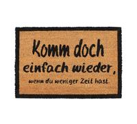 Relaxdays Felpudo de coco KOMM WIEDER marrón claro,negro