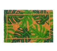 Relaxdays Felpudo de Coco Monstera, 60×40 cm, Antideslizante, Natural