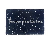 Relaxdays Felpudo de Coco, Snow Place, 60 x 40 cm, Antideslizante, Impermeable, Alfombrilla de Entrada, Azul
