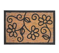 Relaxdays Felpudo de coco y PVC, 60x40 cm marrón claro,negro