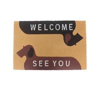 Relaxdays Felpudo de Fibra de Coco 80 x 50 cm, Antideslizante, Resistente a la Intemperie, Felpudo Interior y Exterior, Color Natural/Negro