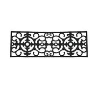 Relaxdays Felpudo de Goma, Alfombra Puerta de Entrada, 75 x 25 cm, Resistente, Interior y Exterior, con Arabescos, Negro, Caucho