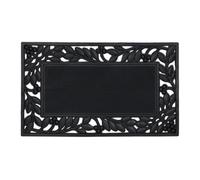Relaxdays Felpudo de Goma, Alfombrilla Antideslizante para Exteriores, Diseño de Hojas, con Relieve, 75x45 cm, Negro, Caucho