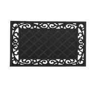 Relaxdays Felpudo de Goma, Caucho, Negro, 45 x 75 cm