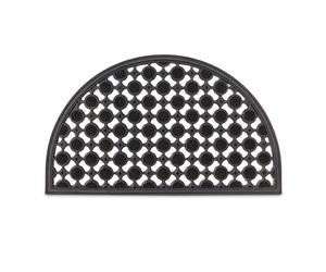 Relaxdays Felpudo de goma semicircular negro